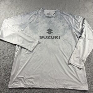 Huk Rash Guard Shirt Mens XL Suzuki Gray Performance Fabric Long Sleeve Water